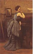 Jean Baptiste Camille  Corot Woman in Blue (mk05) painting